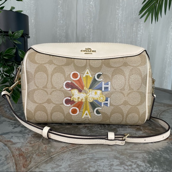 Coach Bennett Crossbody In Signature Canvas With Radial Rainbow F76628 - Picture 1 of 13